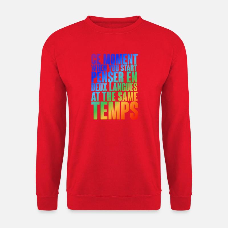 Mehrsprachiges Denk-Motiv in Farbverlauf - Unisex Pullover - Rot
