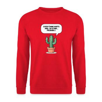 Sarcastic Cactus - Unisex Sweatshirt - red - Front - Alina (178cm) & Michal (187cm)