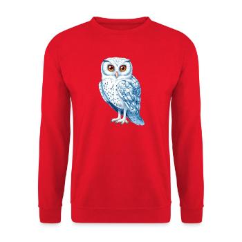 Snow White Blue Owl Drawing - Unisex Sweatshirt - red - Front - Alina (178cm) & Michal (187cm)
