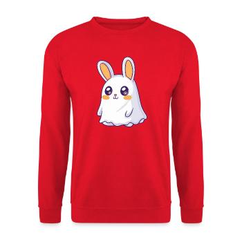 Lapin Halloween fantôme - Sweat-shirt Unisexe - rouge - Devant - Alina (178cm) & Michal (187cm)