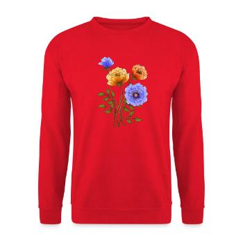 Fleur - Sweat-shirt Unisexe - rouge - Devant - Alina (178cm) & Michal (187cm)