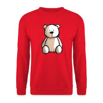 nounours, ours en peluche, petit ourson mignon - Sweat-shirt Unisexe - rouge - Devant - Alina (178cm) & Michal (187cm)