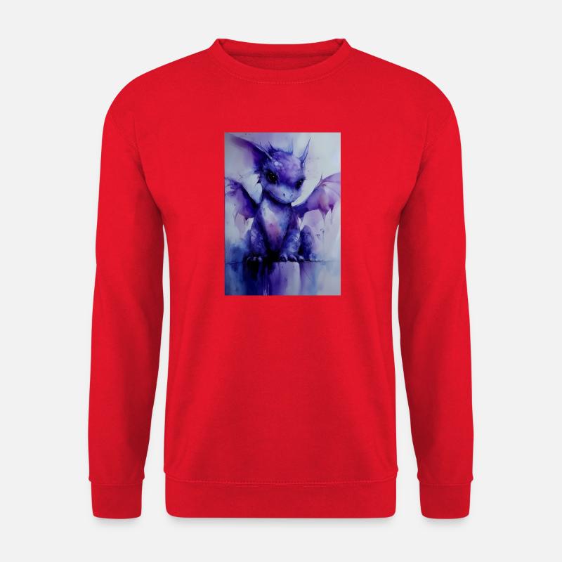 Lila Drache Aquarell - Unisex Pullover - Rot