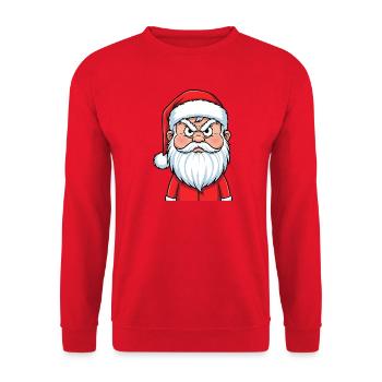 Wütender Weihnachtsmann Lustiger Cartoon - Unisex Pullover - Rot - Vorne - Alina (178cm) & Michal (187cm)
