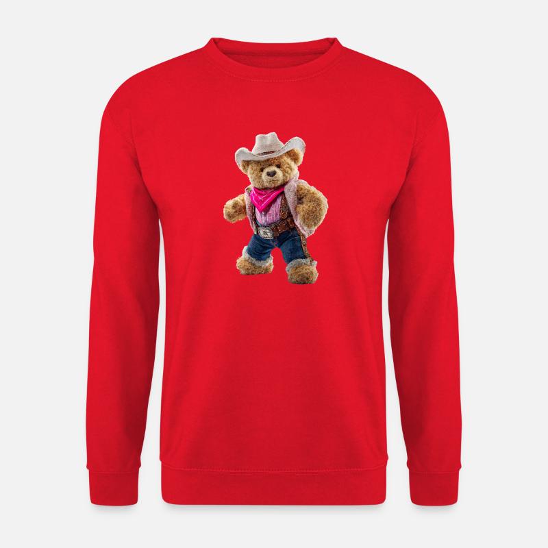 Cowboy Bär Kuschelheld - Unisex Pullover - Rot