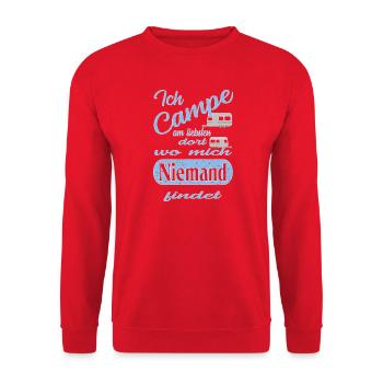 Camping - Unisex Sweatshirt - red - Front - Alina (178cm) & Michal (187cm)