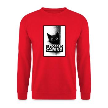 Arrêté de s’intéresser à Chat - Sweat-shirt Unisexe - rouge - Devant - Alina (178cm) & Michal (187cm)