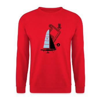 Modern Sailing Yacht Regatta Course Sailboat Yacht - Unisex Sweatshirt - red - Front - Alina (178cm) & Michal (187cm)