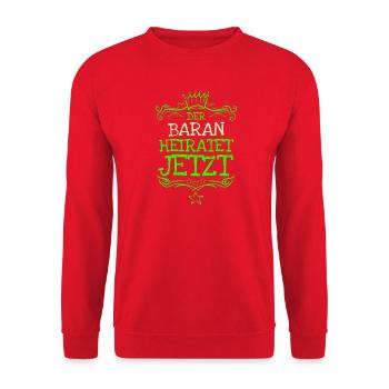 Gift for Baran - Unisex Sweatshirt - red - Front - Alina (178cm) & Michal (187cm)