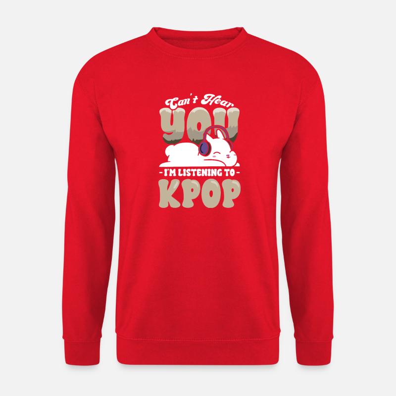 Kpop bunny with headphones - Unisex Sweatshirt - red