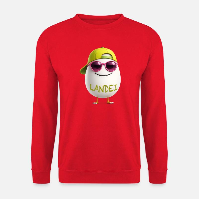 Landei mit Neon Sonnenbrille - Unisex Pullover - Rot