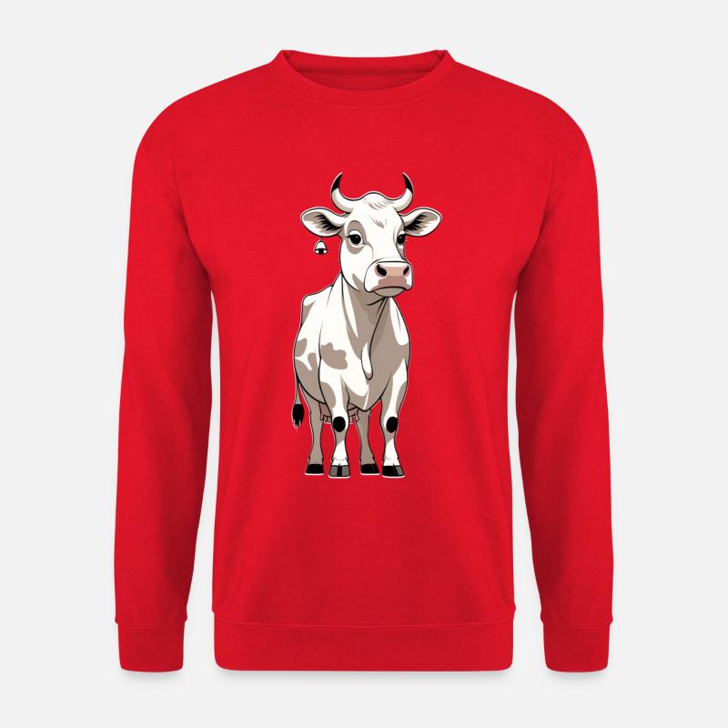 Kuh mit Glocke – Bauernzauber - Unisex Pullover - Rot