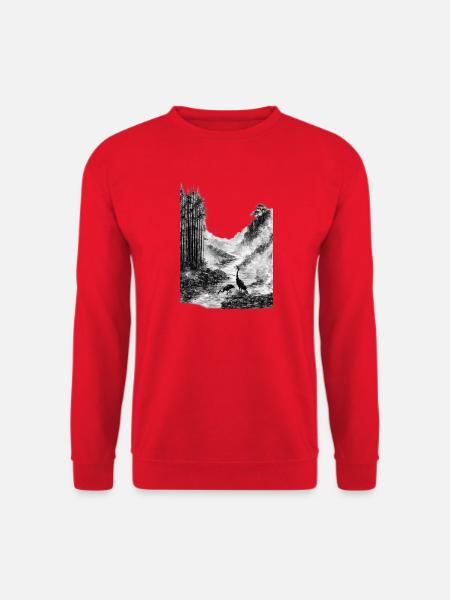 Silent Valley | Exotic Nature Art - Unisex Sweatshirt - red