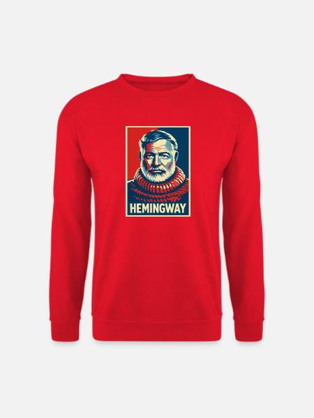 Hemingway Pop Art Portrait - Unisex Sweatshirt - red