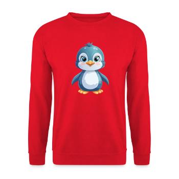 Sugar-sweet penguin moment - Unisex Sweatshirt - red - Front - Alina (178cm) & Michal (187cm)