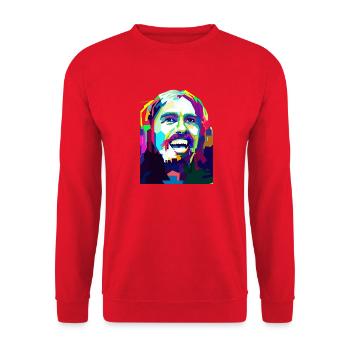 Die Tage der Rock'n'Roll-Popkunst - Unisex Pullover - Rot - Vorne - Alina (178cm) & Michal (187cm)