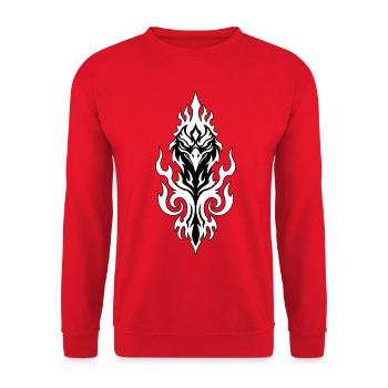 Oiseau Phénix de Feu Tribal Totem Ascension - Sweat-shirt Unisexe - rouge - Devant - Alina (178cm) & Michal (187cm)