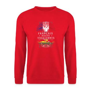 Francais De Racines Vosgiennes T-Shirt Cadeau H... - Sweat-shirt Unisexe - rouge - Devant - Alina (178cm) & Michal (187cm)