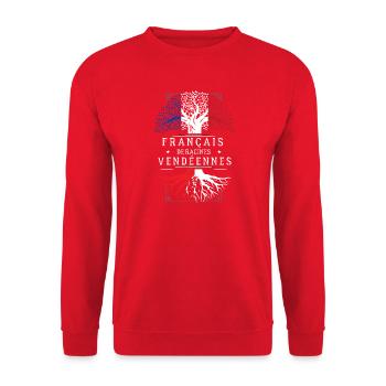 Francais De Racines Vendeennes T-Shirt Cadeau H... - Sweat-shirt Unisexe - rouge - Devant - Alina (178cm) & Michal (187cm)