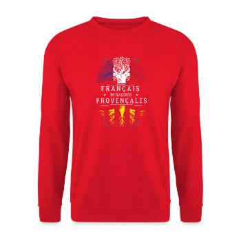 Francais De Racines Provencales T-Shirt Cadeau ... - Sweat-shirt Unisexe - rouge - Devant - Alina (178cm) & Michal (187cm)