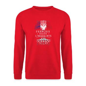 Francais De Racines Limousines T-Shirt Cadeau H... - Sweat-shirt Unisexe - rouge - Devant - Alina (178cm) & Michal (187cm)