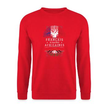 Francais De Racines Africaines T-Shirt Cadeau H... - Sweat-shirt Unisexe - rouge - Devant - Alina (178cm) & Michal (187cm)