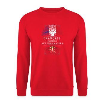 Francais De Racines Aveyronnaises T-Shirt Cadea... - Sweat-shirt Unisexe - rouge - Devant - Alina (178cm) & Michal (187cm)