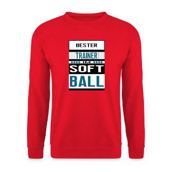 Softball Trainer Bester Softballtrainer Team  - Unisex Pullover - Rot - Vorne - Alina (178cm) & Michal (187cm)