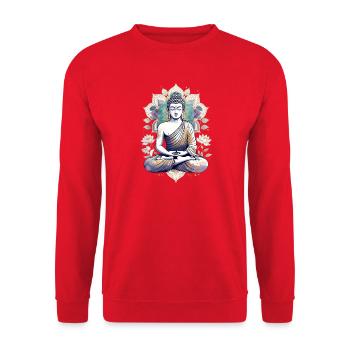 Art de méditation du lotus Bouddha - Sweat-shirt Unisexe - rouge - Devant - Alina (178cm) & Michal (187cm)