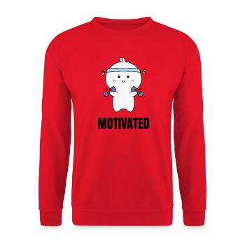 Fitness MOTIVATED - Unisex Sweatshirt - red - Front - Alina (178cm) & Michal (187cm)