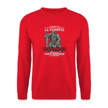 Le Diable Dit Vous Ne Pourrez Affronter La Temp... - Sweat-shirt Unisexe - rouge - Devant - Alina (178cm) & Michal (187cm)