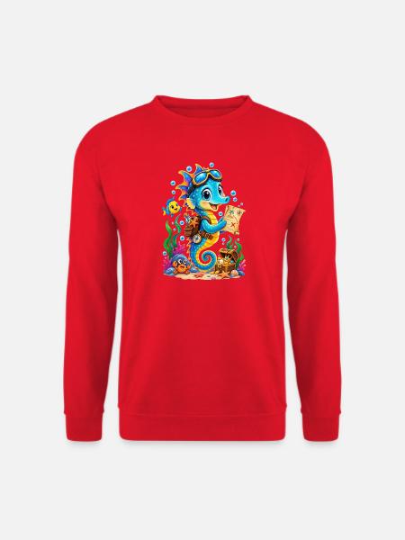 Abenteuer-Seepferdchen - Unisex Pullover - Rot