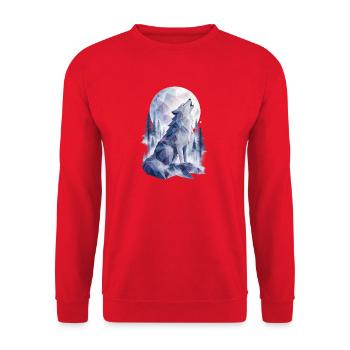 Mondwolf Geometrisch - Unisex Pullover - Rot - Vorne - Alina (178cm) & Michal (187cm)