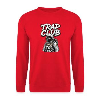 TrapClub Astronautenkette - Unisex Pullover - Rot - Vorne - Alina (178cm) & Michal (187cm)