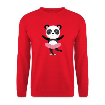 Tanzende Panda mit Tutu - Unisex Pullover - Rot - Vorne - Alina (178cm) & Michal (187cm)