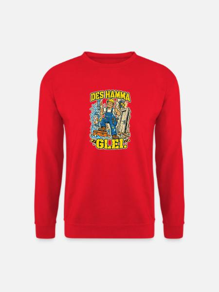 Des hamma glei Handwerker - Unisex Pullover - Rot