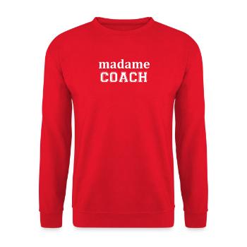 Madame coach - Sweat-shirt Unisexe - rouge - Devant - Alina (178cm) & Michal (187cm)