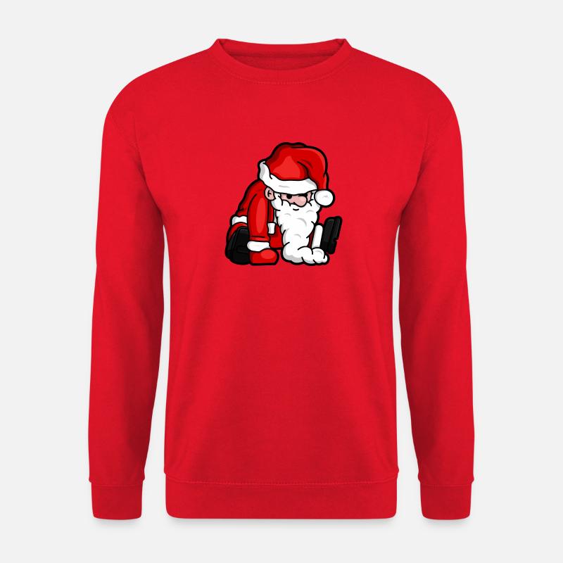 Sitting Santa Puppet - Unisex Pullover - Rot