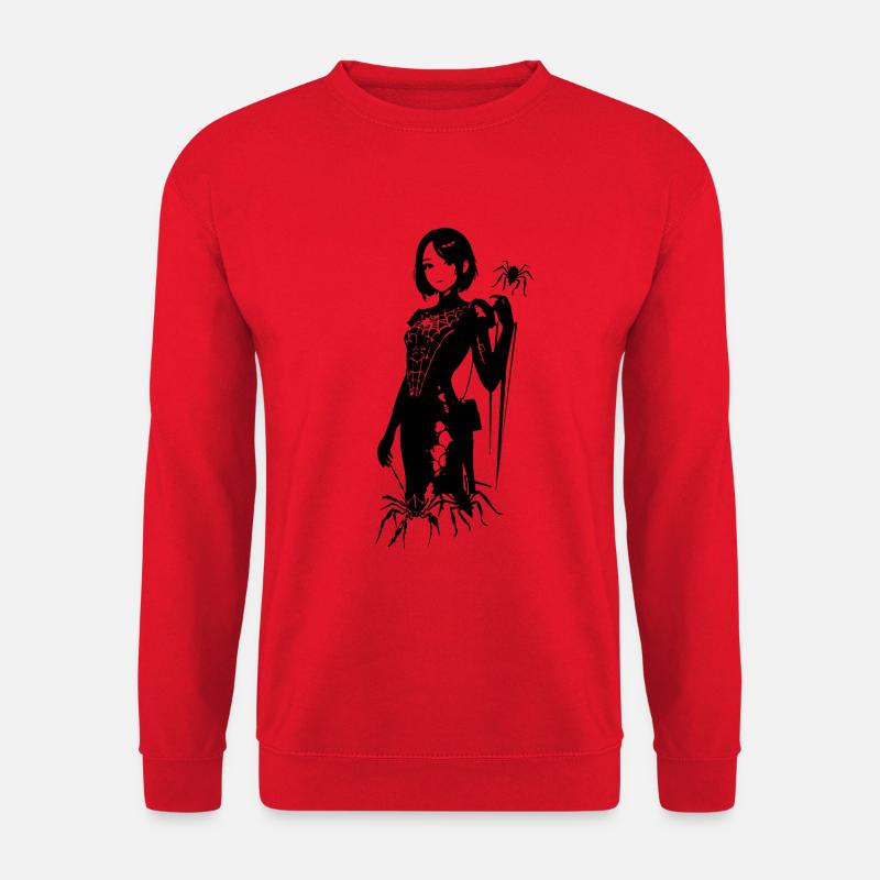 spinne,schwarz,tarantel,illustration,anime,comic, - Unisex Pullover - Rot