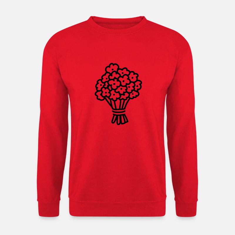 Blumenstrauß - Line - Unisex Pullover - Rot
