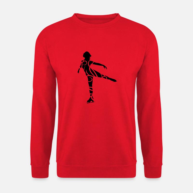 Ice Skating female de - Unisex Pullover - Rot