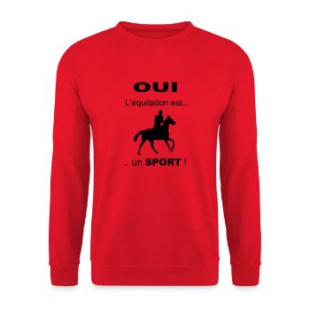 L'équitation est un sport ! - Sweat-shirt Unisexe - rouge - Devant - Alina (178cm) & Michal (187cm)