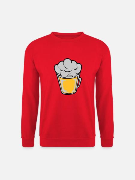 Comic beer from above - Unisex Sweatshirt - red