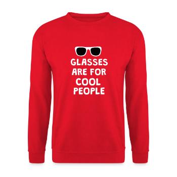 Glasses are for cool people - Unisex Sweatshirt - red - Front - Alina (178cm) & Michal (187cm)