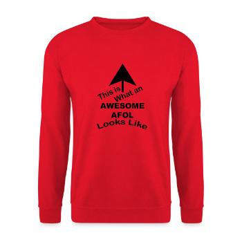 AWESOME - Unisex Pullover - Rot - Vorne - Alina (178cm) & Michal (187cm)