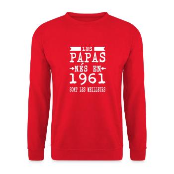 Les Papas nés en sont meilleurs - Sweat-shirt Unisexe - rouge - Devant - Alina (178cm) & Michal (187cm)
