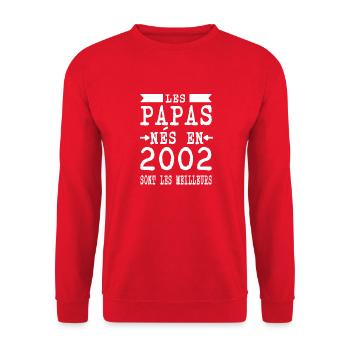Les Papas nés en sont meilleurs - Sweat-shirt Unisexe - rouge - Devant - Alina (178cm) & Michal (187cm)