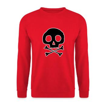Schädel und Knochen - Unisex Pullover - Rot - Vorne - Alina (178cm) & Michal (187cm)