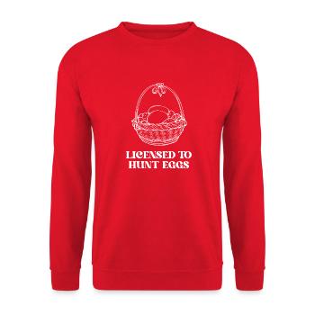 Licensed to Hunt Eggs - Unisex Sweatshirt - red - Front - Alina (178cm) & Michal (187cm)