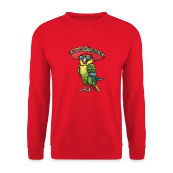 Perroquet Bande Dessinée Drôle Sombrero - Sweat-shirt Unisexe - rouge - Devant - Alina (178cm) & Michal (187cm)